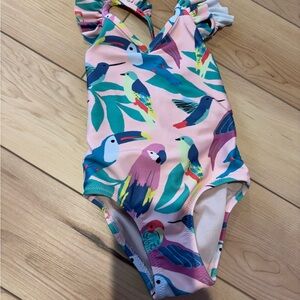 Colorful Bird Print Swimsuit